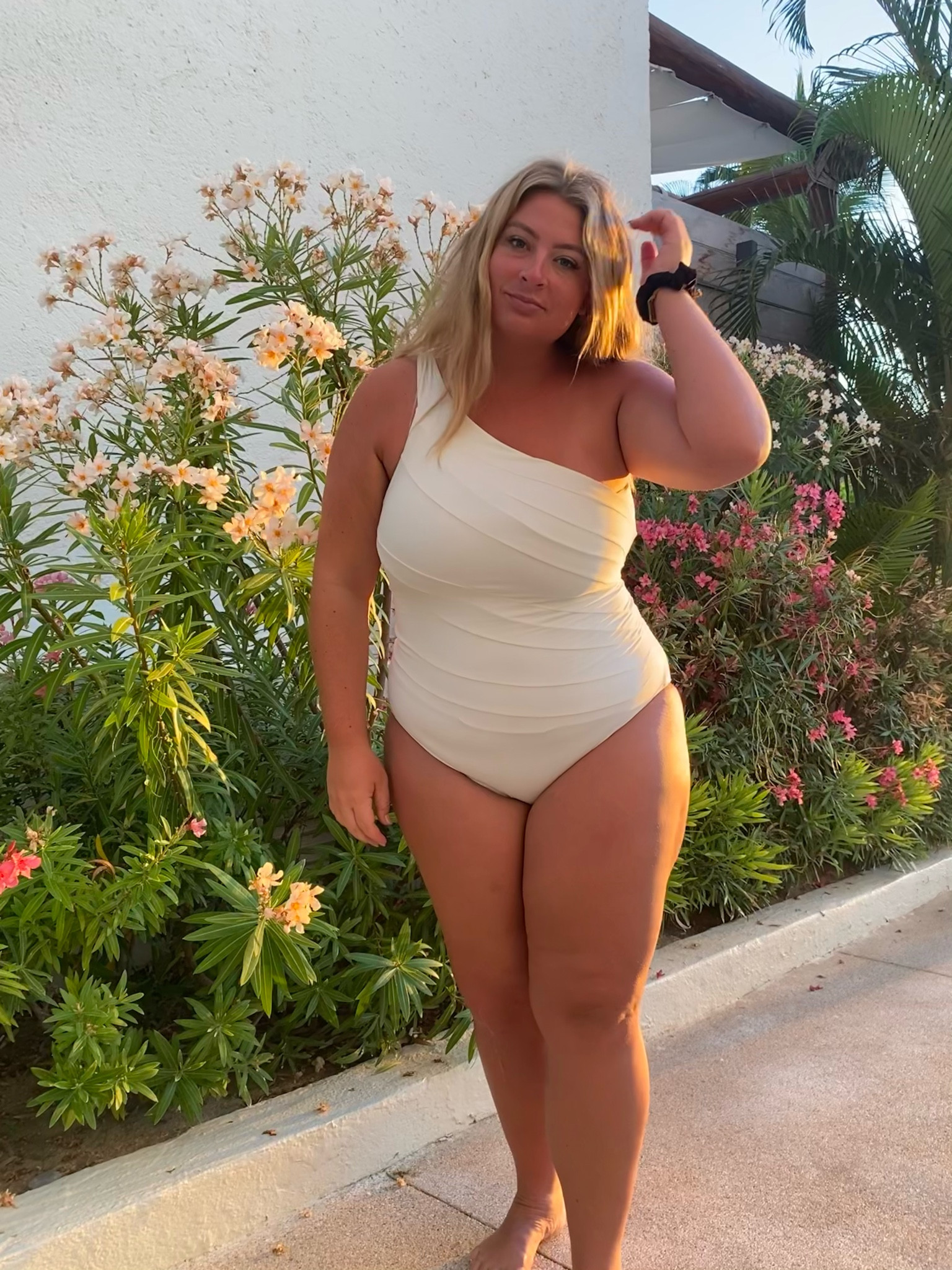 Sidestroke white swimsuit for your tropical getaway! Add a fun coverup to this bathing suit and you’ve got a chic beach look. Code Casey10 to save money! #summersalt #midsizeswim #beachvacation #whiteswimsuit

#LTKcurves #LTKtravel #LTKswim