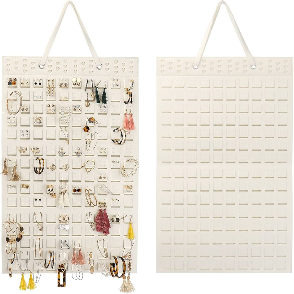 Hanging Earrings Organizer, Earring Holder & 20 Hooks, Holds Up To 300 Pairs, Compact Design, Sof... | Amazon (US)