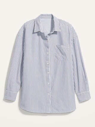 Oversized Striped Boyfriend Shirt for Women | Old Navy (US)