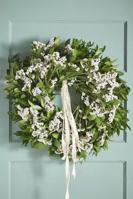 Fresh Ruscus + Statice Wreath | Terrain