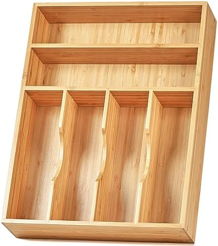 ROYAL CRAFT WOOD Luxury Bamboo Utensil Rack and Silverware Organizer, Kitchen Drawer Organizer - ... | Amazon (US)