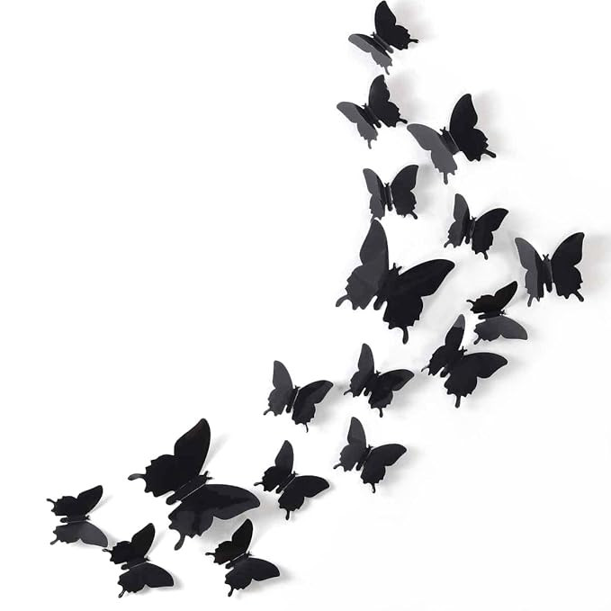 24pcs 3D Butterfly Removable Mural Stickers Halloween Wall Stickers Decal for Home and Room Decor... | Amazon (US)