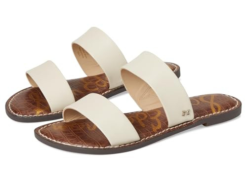 Sam Edelman Women's Gala Flat Sandal, Modern Ivory Leather, 6.5 | Amazon (US)