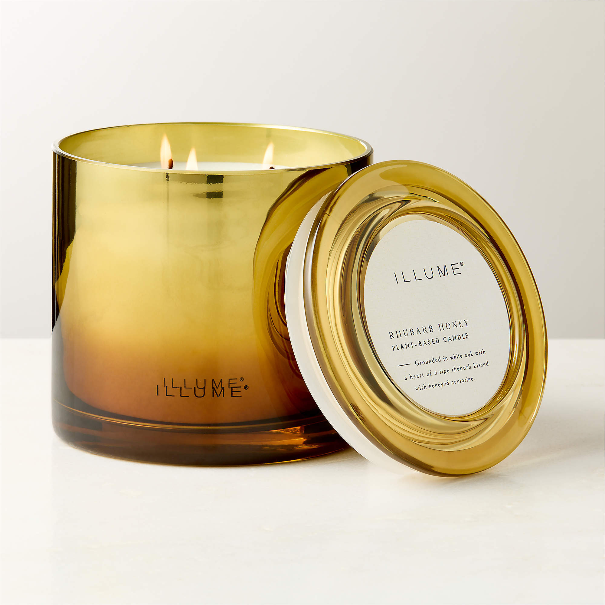 Illume Rhubarb + Honey Scented Candle 20.8oz + Reviews | CB2 | CB2