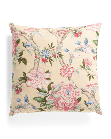 Made In Usa 22x22 Feather Filled Peony Pillow | TJ Maxx