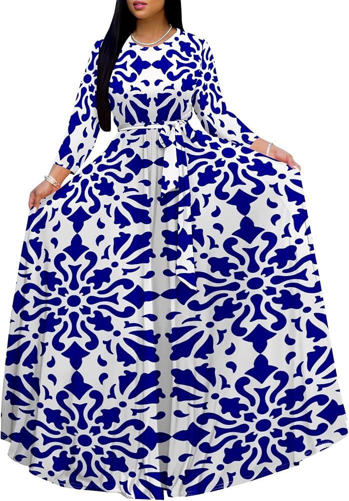 Wxcvrz Plus Size Dresses for Curvy Women Summer Casual Crewneck 3/4 Sleeve Leopard Print Wrap Flo... | Amazon (US)