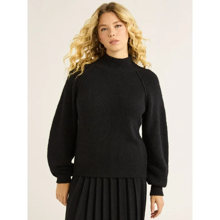 Free Assembly Women’s Ribbed Turtleneck Sweater, Midweight, Sizes XS-XXXL | Walmart (US)