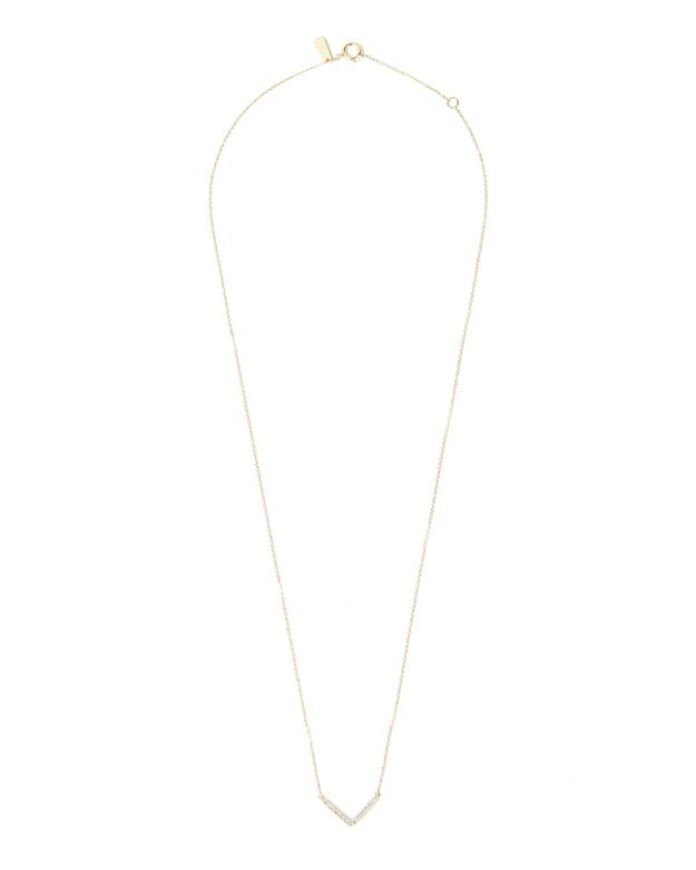 Adina Reyter Pave Diamond Tiny V Necklace | Intermix