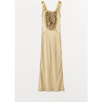 Zara - Long Draped Lace Dress - Ecru - S - Woman | Zara UK