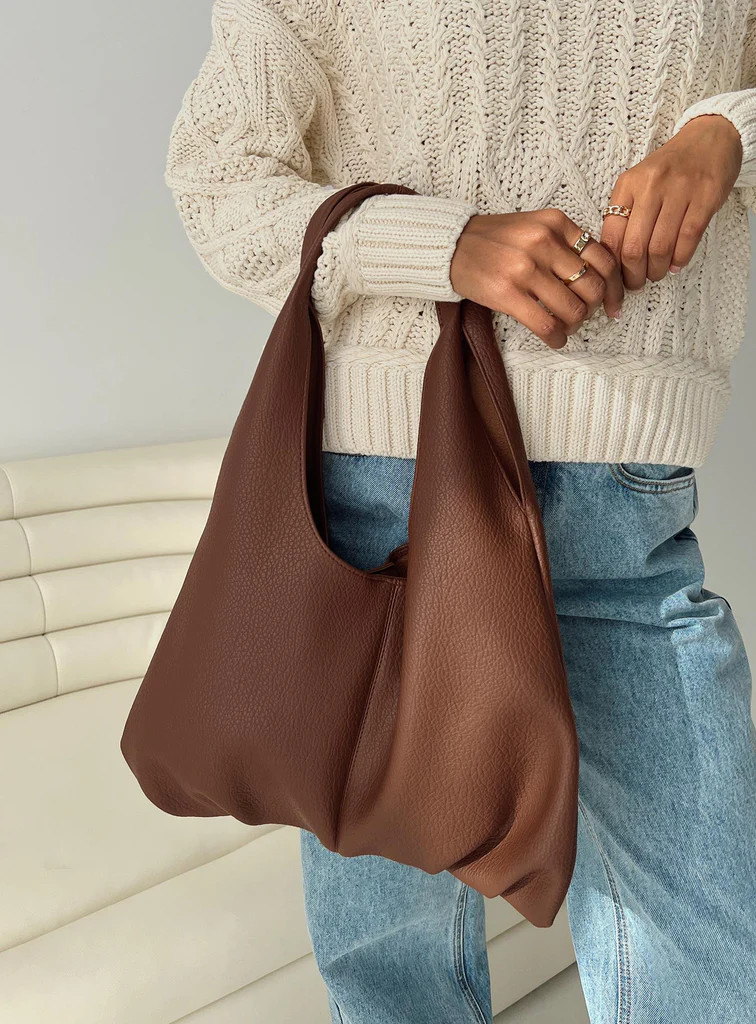 Zenia Shoulder Bag Brown | Princess Polly AU