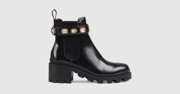 Leather ankle boot with belt | Gucci (US)