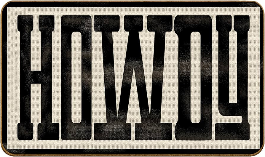 Western Farmhouse Howdy Doormat Doormats Indoor Outdoor for Farmhouse Decor Entrance Home,Modern Western Howdy Non-Slip Door Mat Mats Indoor Outdoor Entrance (17x30inch) | Amazon (US)