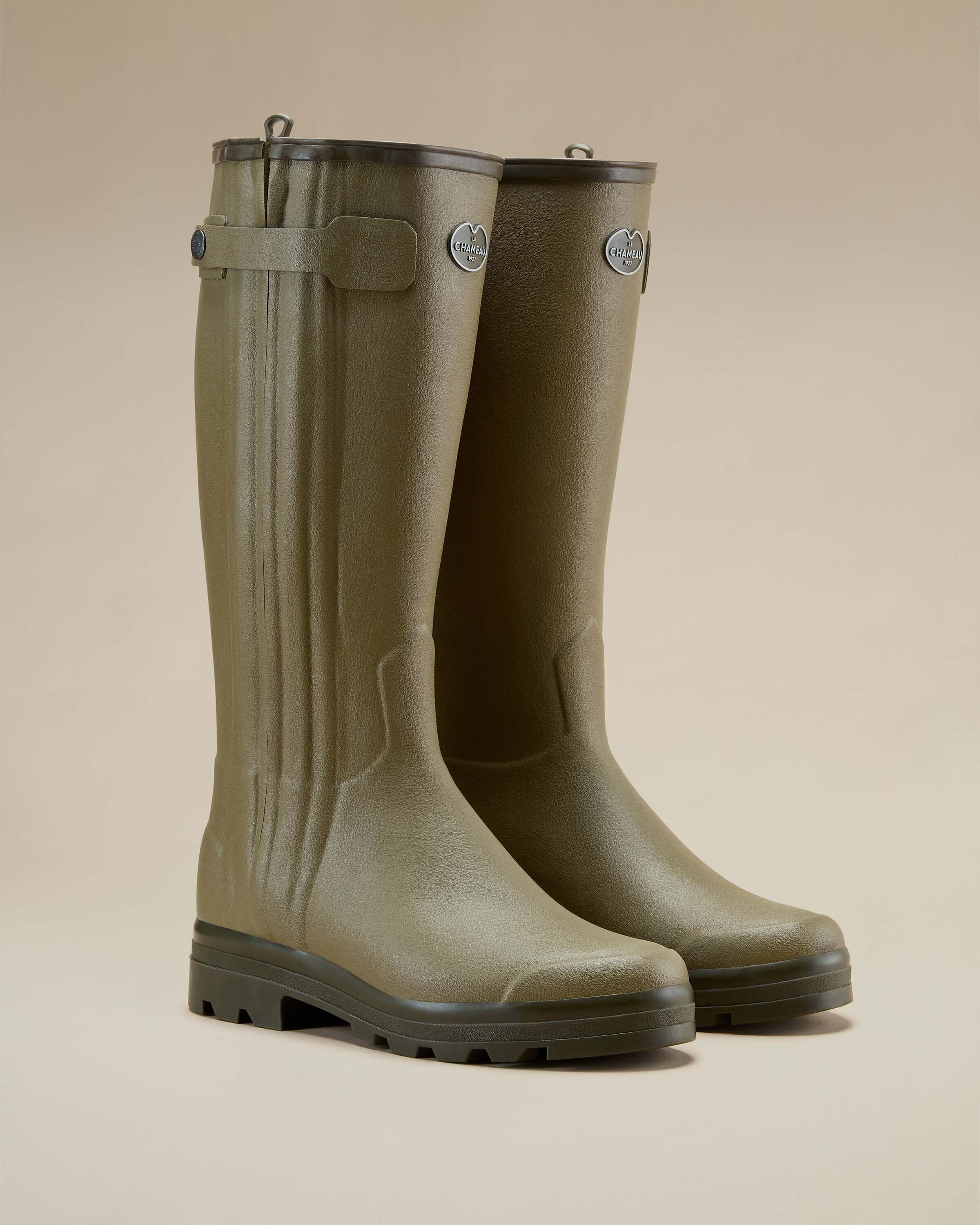 Men's Chasseur Leather Lined Wellington Boot Green | Le Chameau