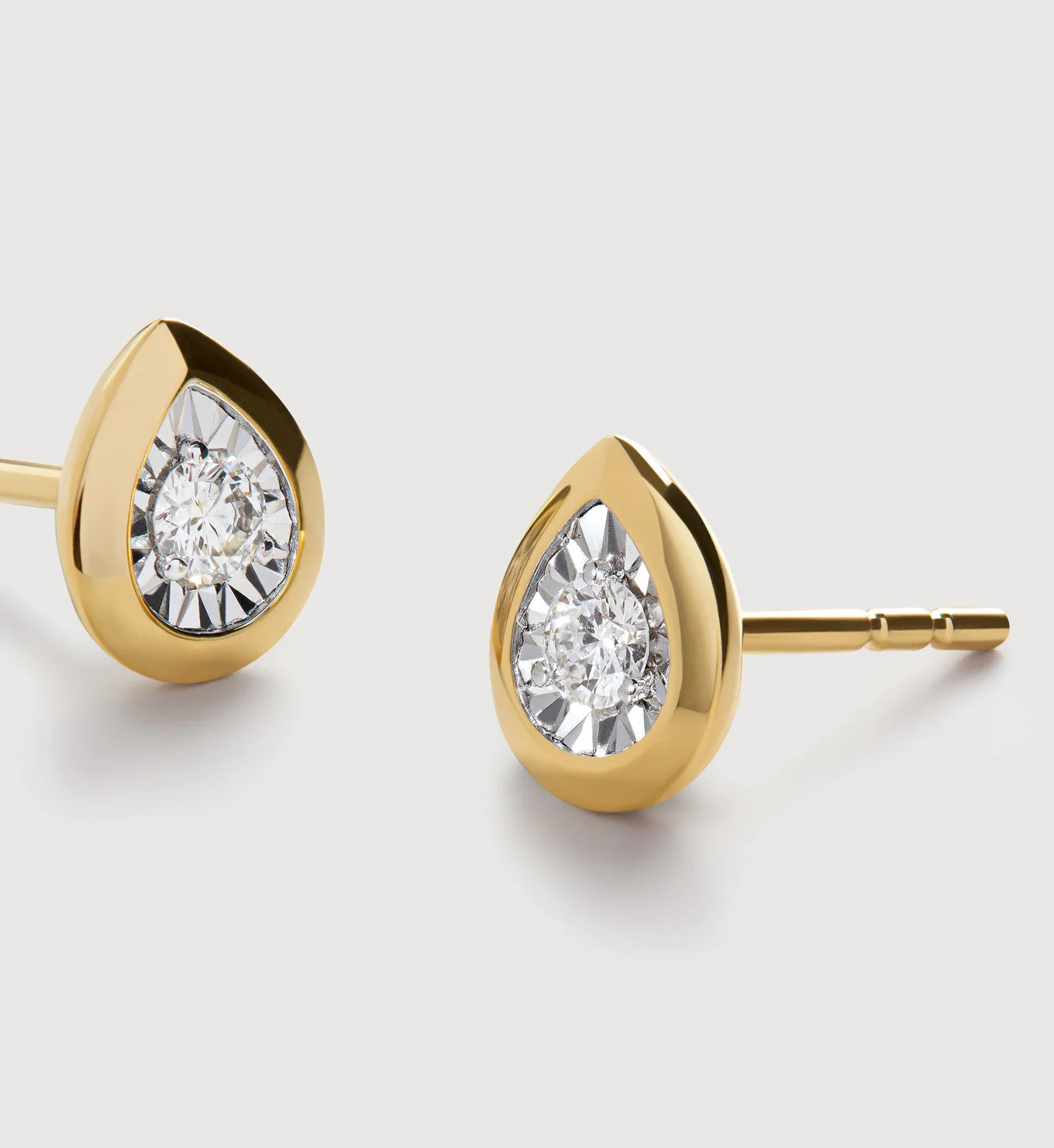 Pear Diamond Stud Earrings | Monica Vinader (Global)