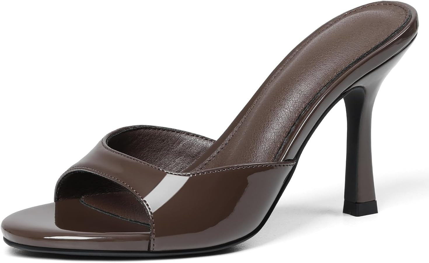 EQAUDES High Heels Mules for Women Summer Sandals Open Toe Slip on Stiletto Heels for Women Round... | Amazon (US)