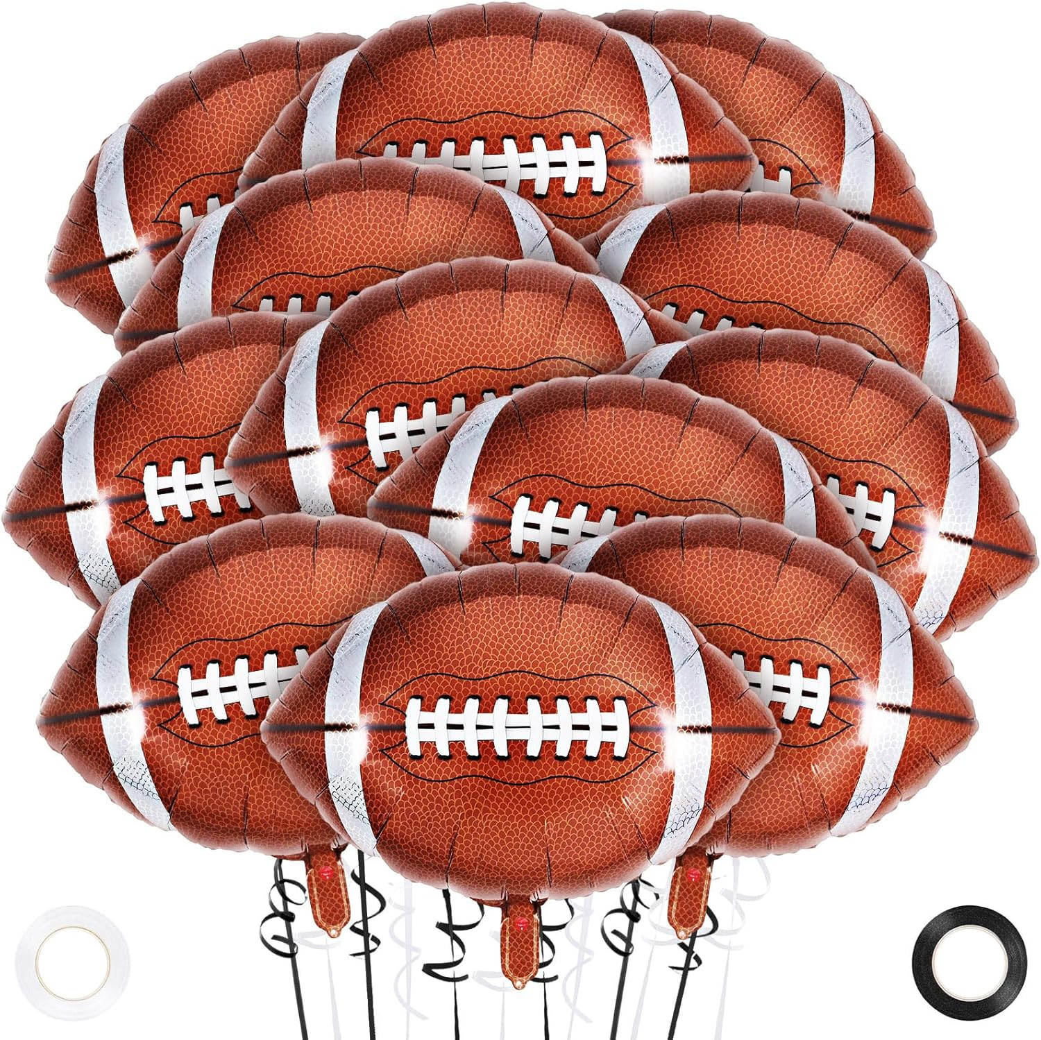 12 Pcs Football Balloons,18 Inch Football Foil Balloons,Football Party Balloon Sports Mylar Balloon Footballs Birthday Decorations for Footballs Party Sports Theme Party Supplies | Amazon (US)