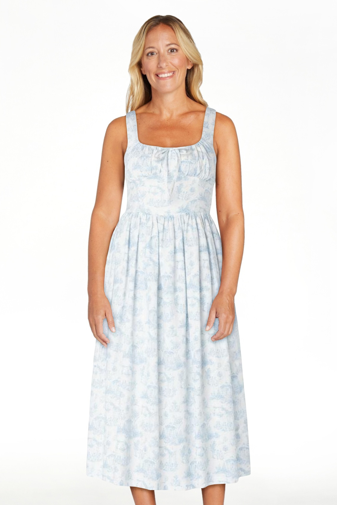 Bridgerton Celebrity Pink Women's and Women's Plus Basque Waist Midi Toile Dress, Sizes XS-4X | Walmart (US)
