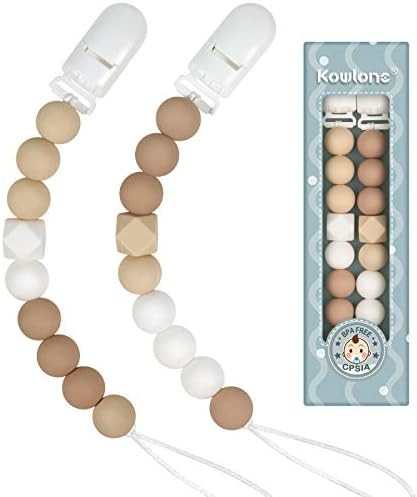 Pacifier Clip Baby Boy Silicone Beads Paci Clip Gender Neutral Teething Relief Binky Teether Toys... | Amazon (US)