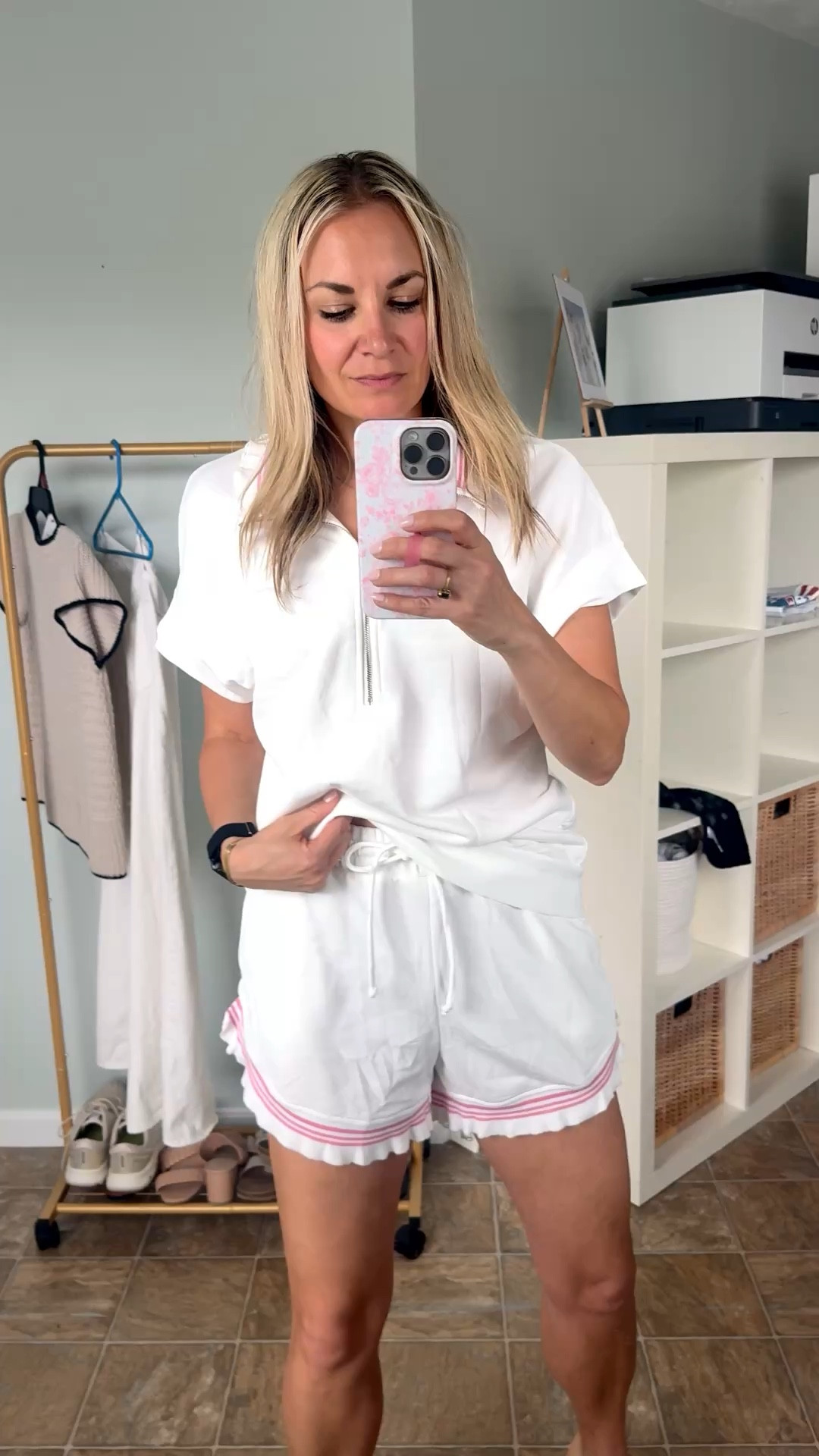 Amazing matching set try-on #6 - see video for full review! Little ruffle detail is cute! 

#LTKTravel #LTKOver40 #LTKootd