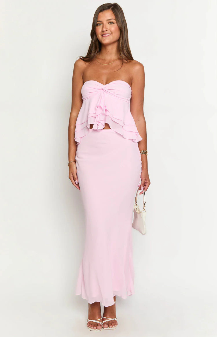 Myrna Pink Strapless Top | Beginning Boutique | Beginning Boutique (US)