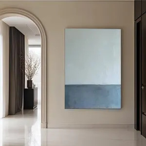 Large Blue Abstract Painting on Canvas: Minimalist Wall Art | Etsy (US)