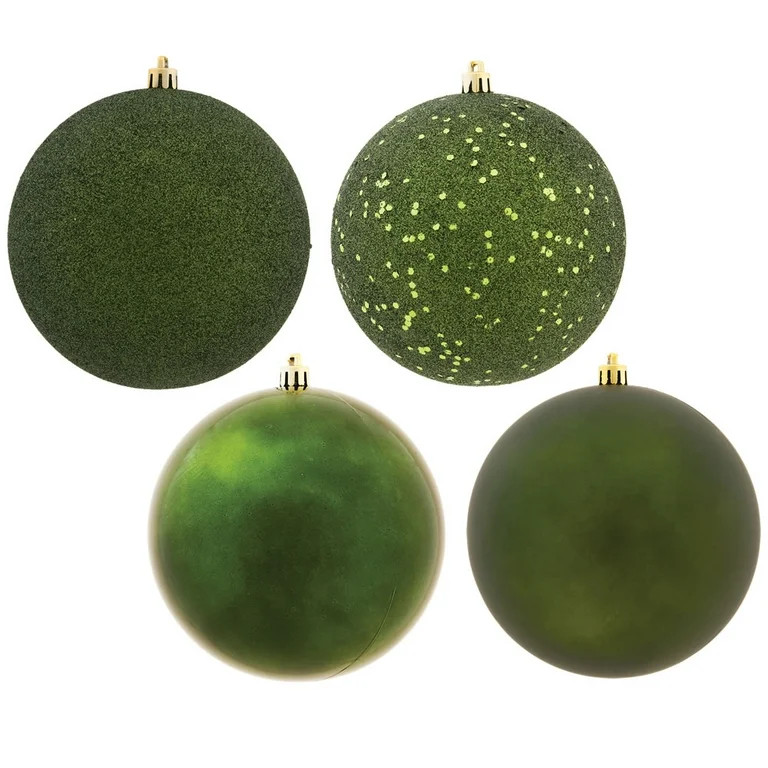 Vickerman 4" Moss Green 4-Finish Ball Ornament Assortment, 12 per Box - Walmart.com | Walmart (US)