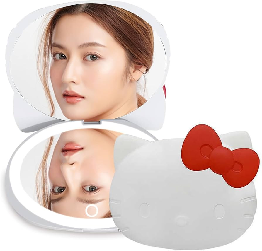 Impressions Vanity Hello Kitty Kawaii Compact Mirror with Touch Sensor Switch for Purse, LED Make... | Amazon (US)
