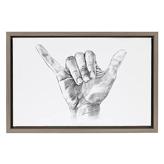 Shaka 12-Inch x 18-Inch Framed Canvas Wall Art | Bed Bath & Beyond