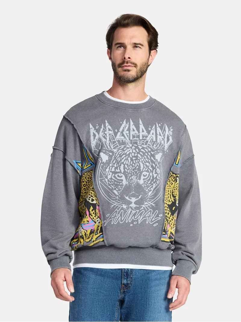 Def Leppard Men's Crewneck Sweatshirt with Long Sleeves, Sizes S-3XL | Walmart (US)