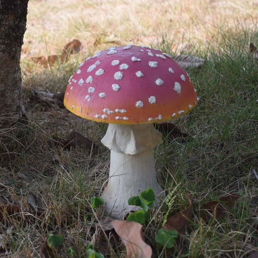 Andady Mushroom Resin Garden Statue Outdoor and Garden Decor Patio Yard (Mushroom 7.9 inch) | Amazon (US)