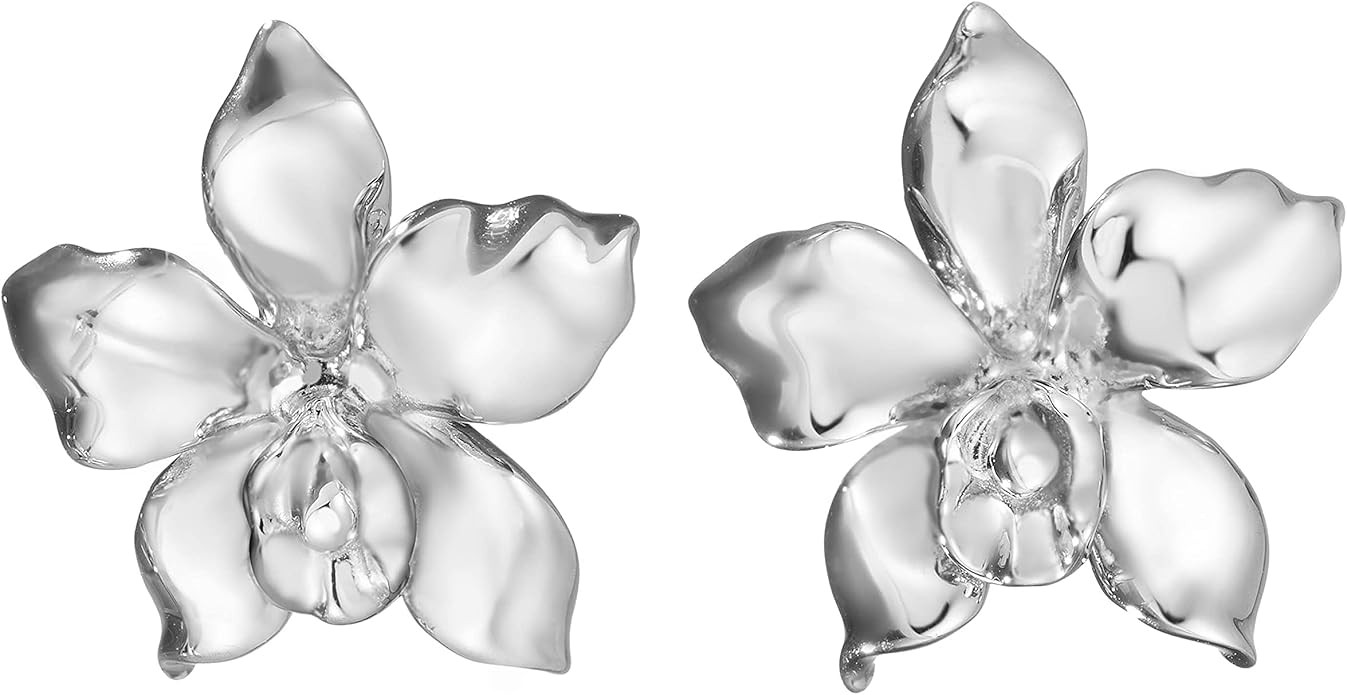 925 Sterling Silver Hawaiian Orchid Flower Plant Stud Earrings, Nickel Free Hypoallergenic for Se... | Amazon (US)