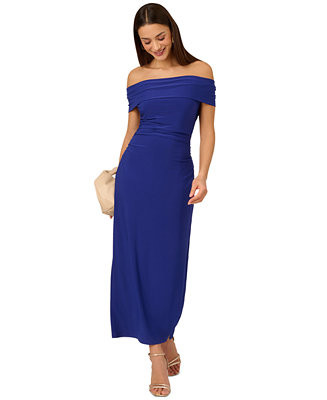 by Adrianna Papell Women's Matte Jersey Off-The-Shoulder Maxi Dress | Macy's