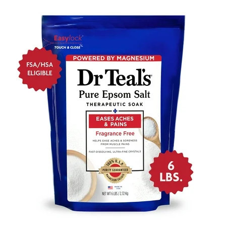 Dr Teal's Pure Epsom Salt Soak, Therapeutic, Fragrance Free, 6 lbs | Walmart (US)