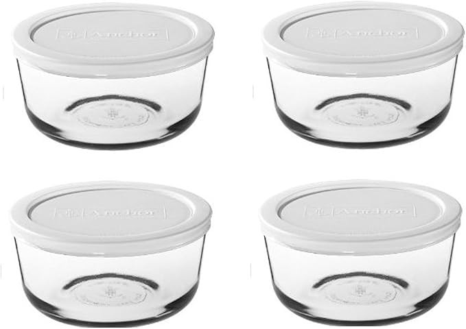 Pyrex storage sets - assorted (4 cup, Box of 4 Containers (White Lid)) | Amazon (US)