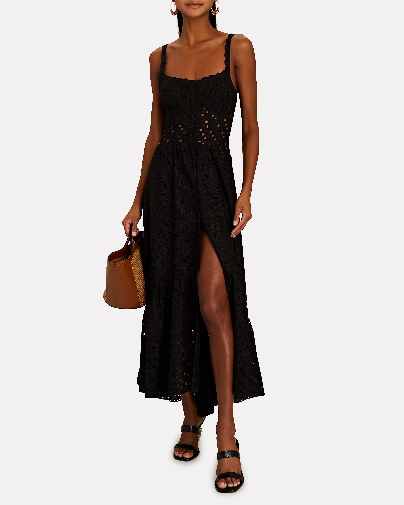 Irene Eyelet Bustier Midi Dress | INTERMIX