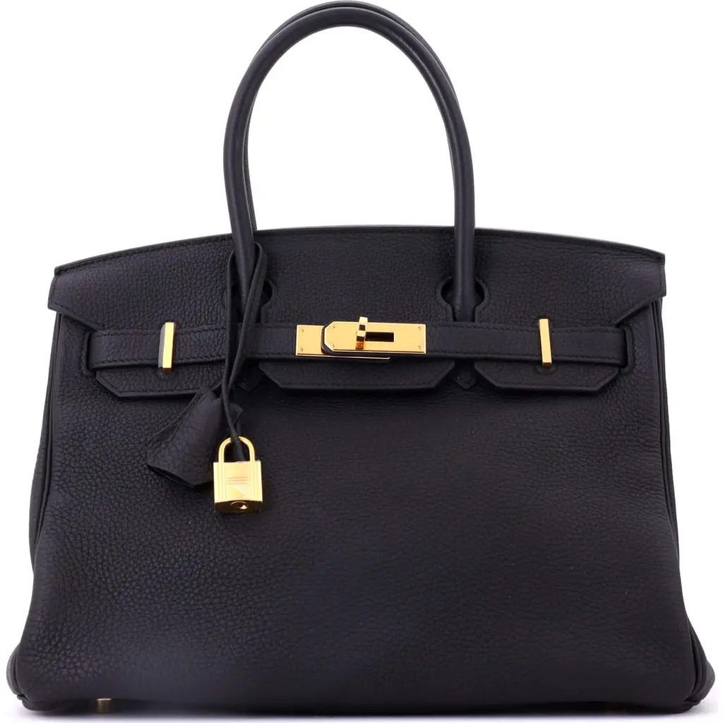 Pre-Owned Hermes Birkin Handbag Black Togo with Gold Hardware 30 in Noir at Nordstrom, Size Small | Nordstrom