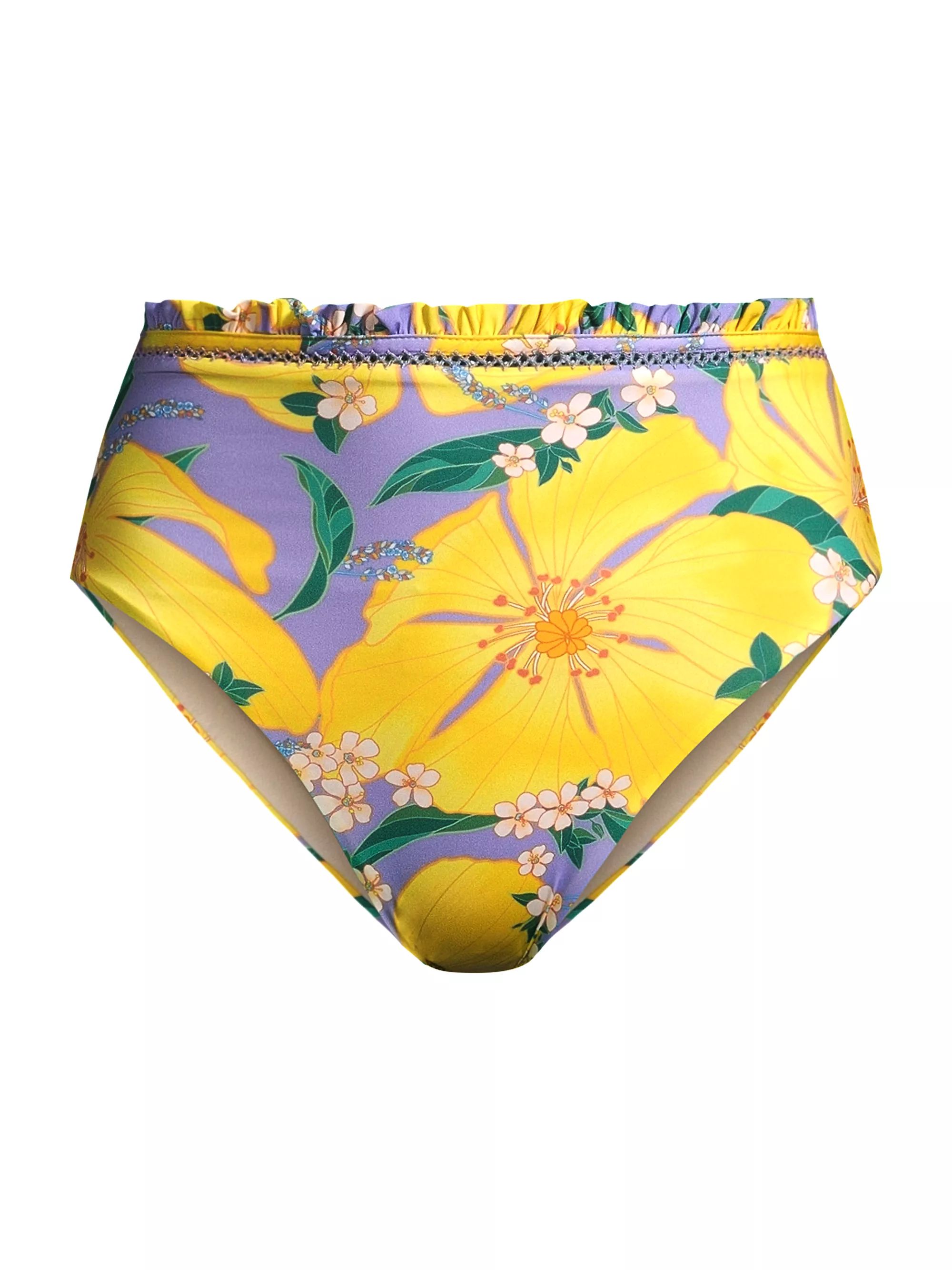 Pietra Floral High-Rise Bikini Bottom | Saks Fifth Avenue