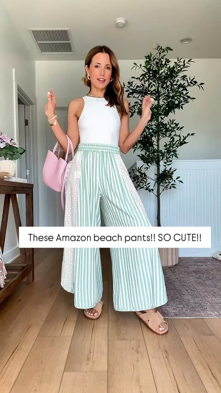 My spring outfit one day! Elevated casual outfit. Spring style. Summer outfit. Summer style. Beach pants. Vacation outfit. Love these striped crop pants from Amazon in XS! Seamless bodysuit in XS. Tulip bucket bag with removable crossbody strap and pouch for makeup inside! Buckle slide sandals are TTS and so comfy!


#LTKPetite #LTKootd #LTKTravel