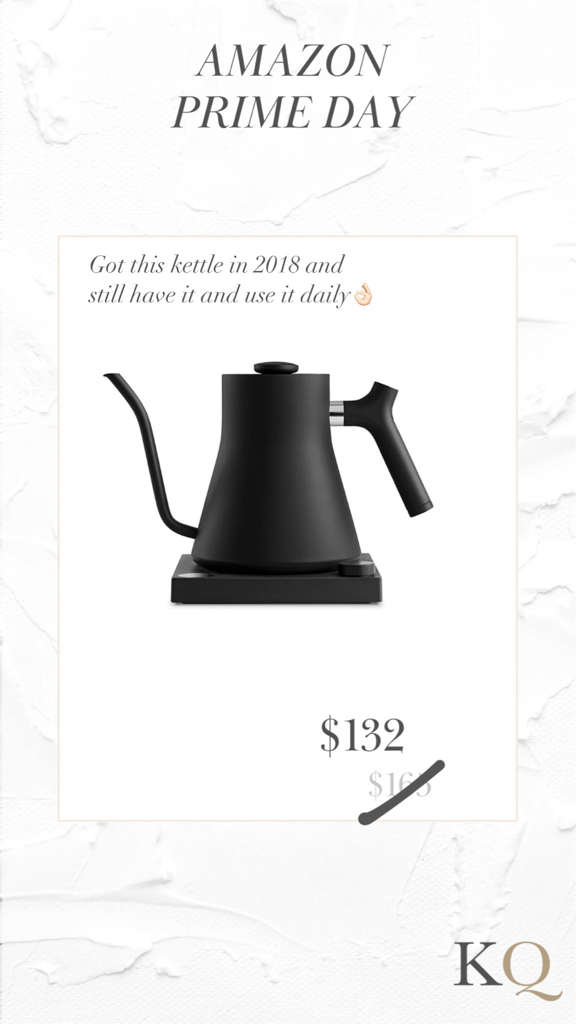 Fellow stagg ekg kettle 20% off today for prime day! Obsessed with this kettle. I got this as a treat for myself but so worth the investment. And it’s so pretty on the counter!

#LTKFind #LTKhome #LTKxPrimeDay