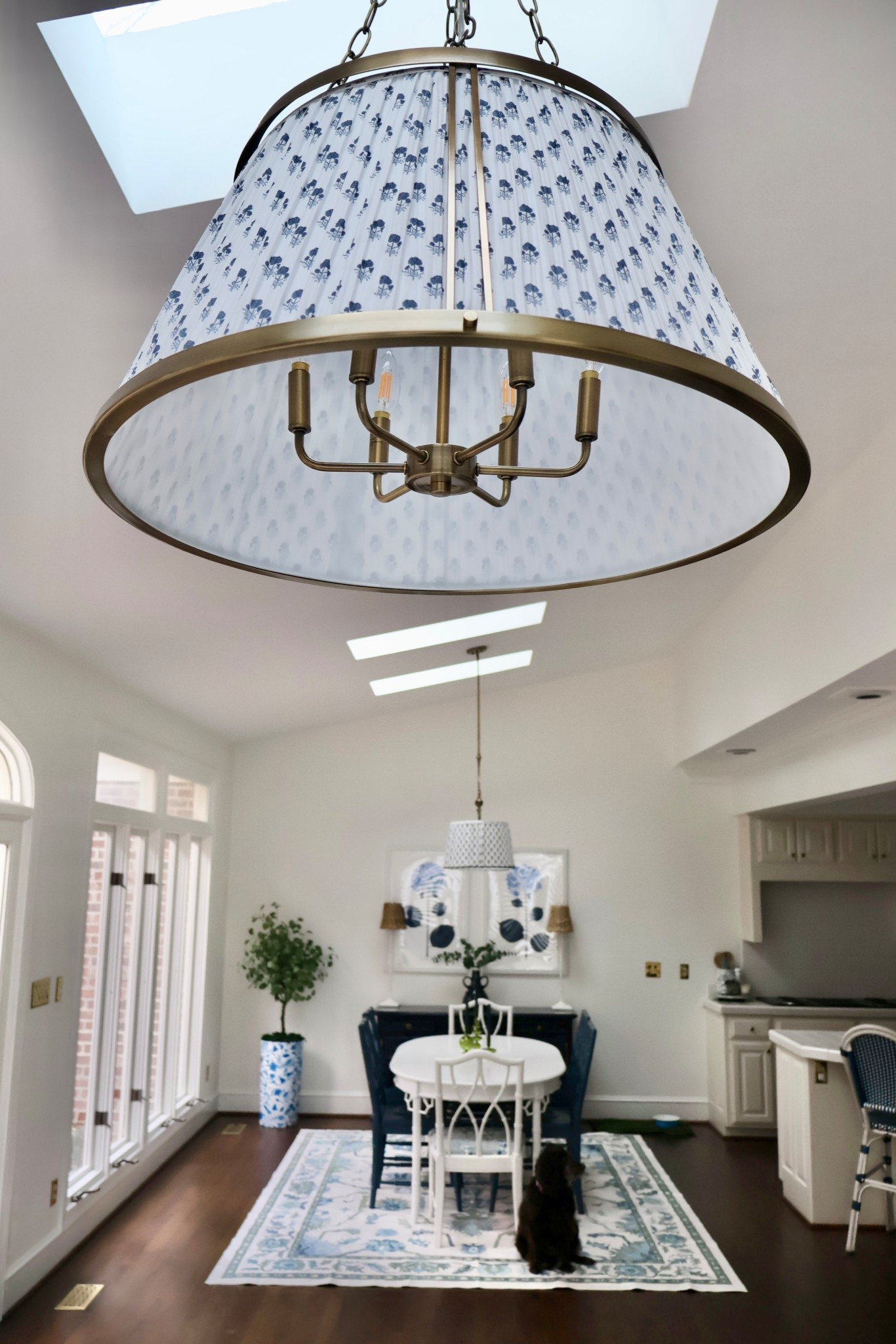 Block print, light fixture, chandelier, preppy, blue and white 

#LTKHome #LTKSaleAlert