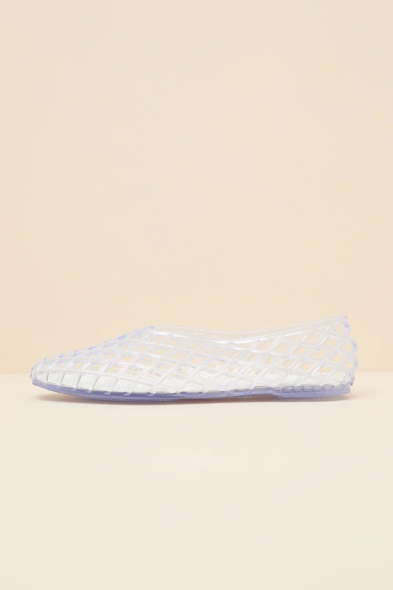 Jam Crystal Sheer Jelly Flats | Lulus