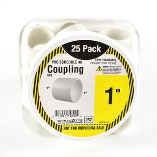 1 in. PVC Schedule 40 Coupling S x S Pro Pack (25-Pack) | The Home Depot