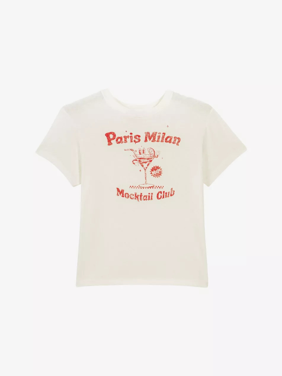 Paris Milan Text-Print Cotton-Jersey T-Shirt | Selfridges