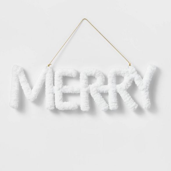 Yarn Wrapped Merry Ornament White - Wondershop™ | Target