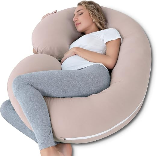 INSEN Pregnancy Body Pillow with Jersey Cover,C Shaped Full Body Pillow for Pregnant Women | Amazon (US)