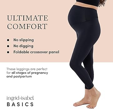 Ingrid & Isabel Basics - Active Maternity Leggings - Over The Belly Active Wear Pregnancy Legging... | Amazon (US)
