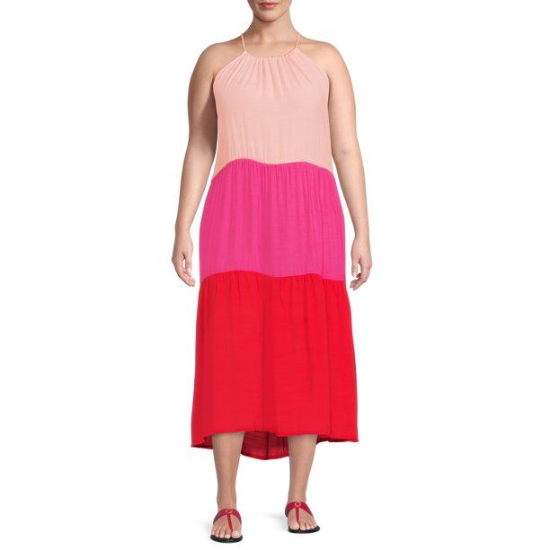 Time and Tru Women's and Women's Tiered Maxi Dress Cover-Up - Walmart.com | Walmart (US)