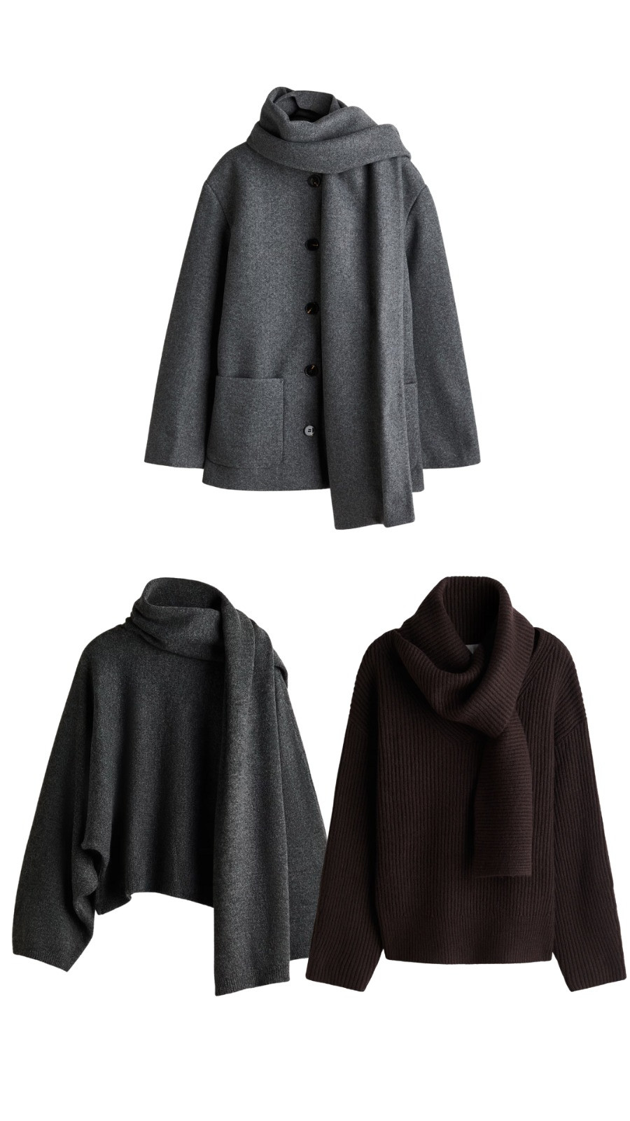 H&M Sale, Scarf-detail coat, Rib-knit scarf-collar jumper 

 #LTKuk #LTKautumn #LTKsale