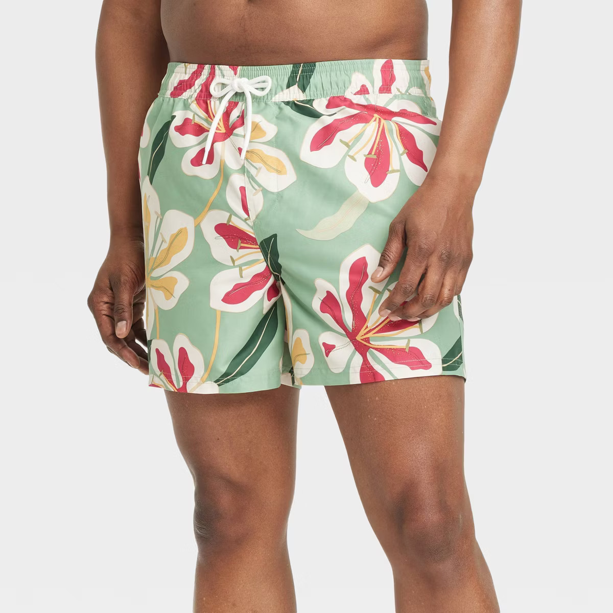 Men's 5'' Orchid Print Swim Trunks - Original Use™ Green | Target