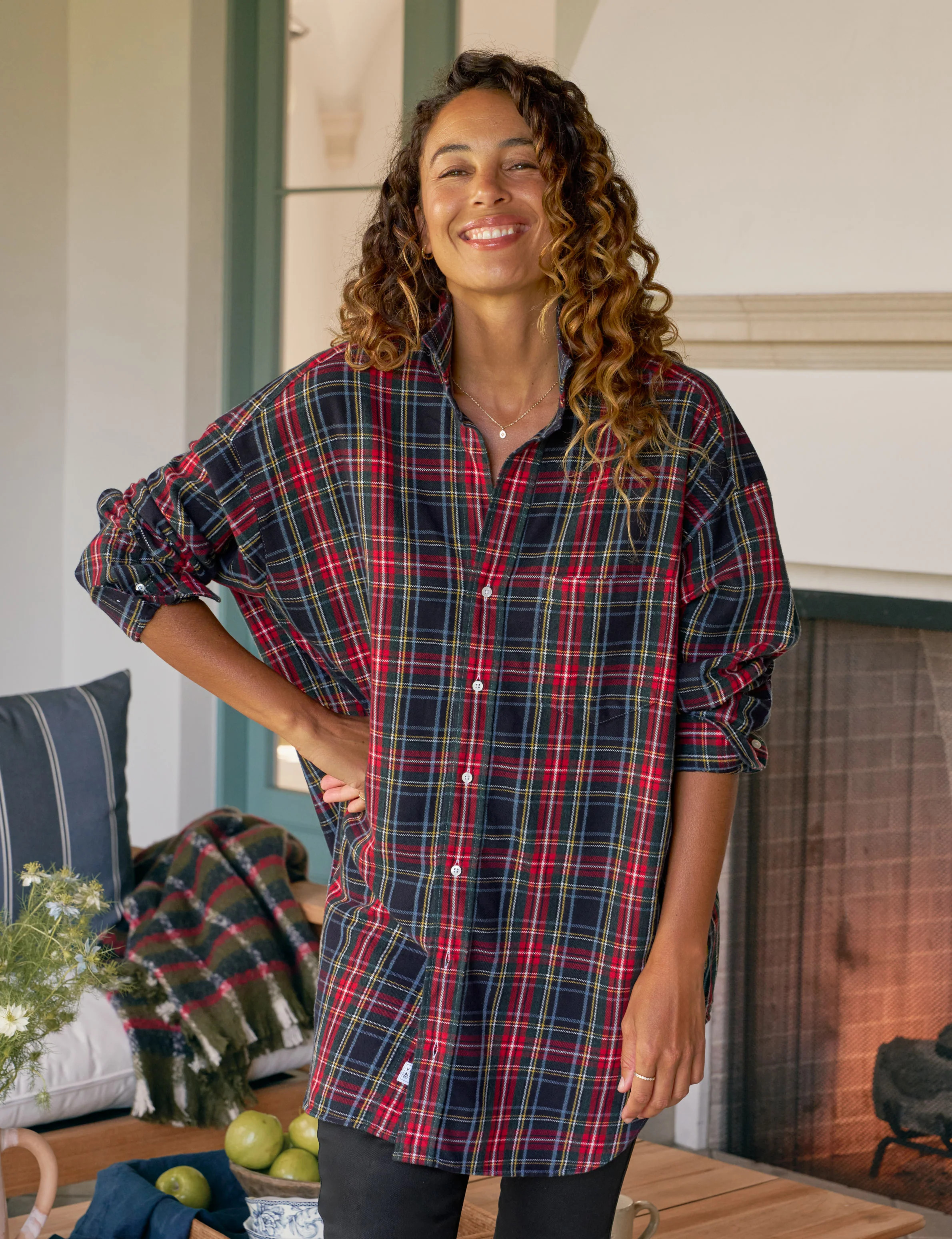 MACKENZIE Red Multi Plaid, Italian Flannel | Frank & Eileen